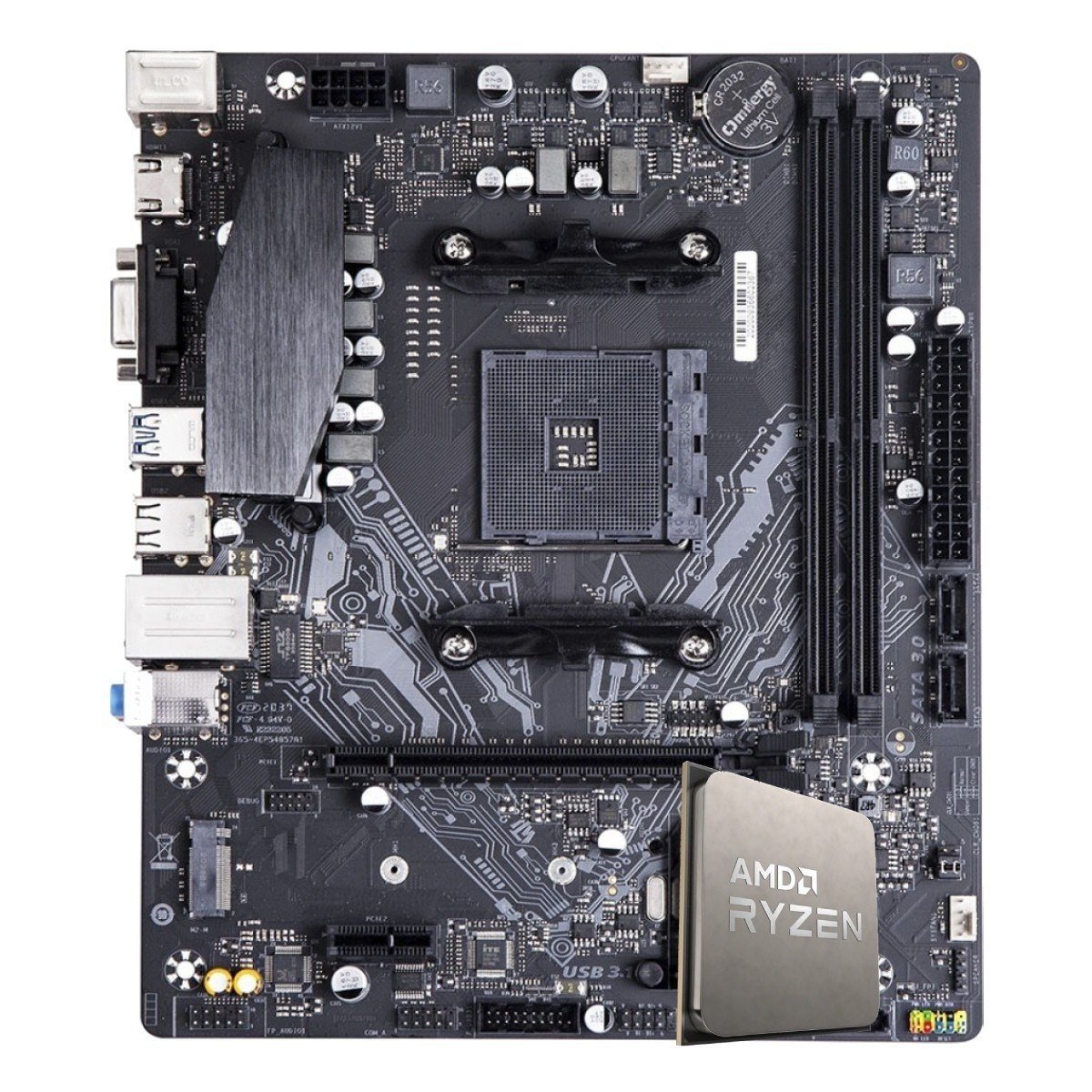 Kit Upgrade Ryzen 7 5700X + Placa Mãe Chipset A520M 🛒