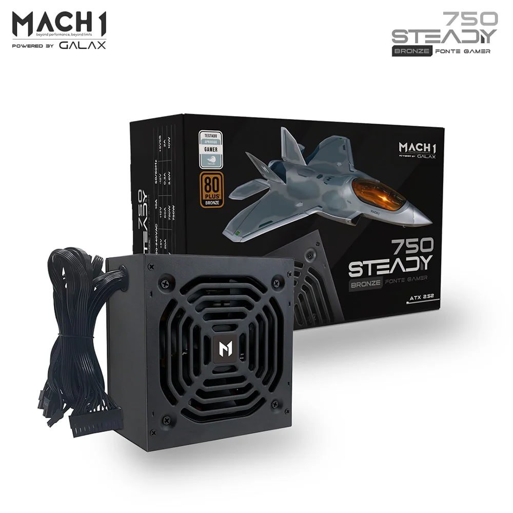 Fonte MACH1 Steady, 750W, 80 Plus Bronze, PFC Ativo 🛒