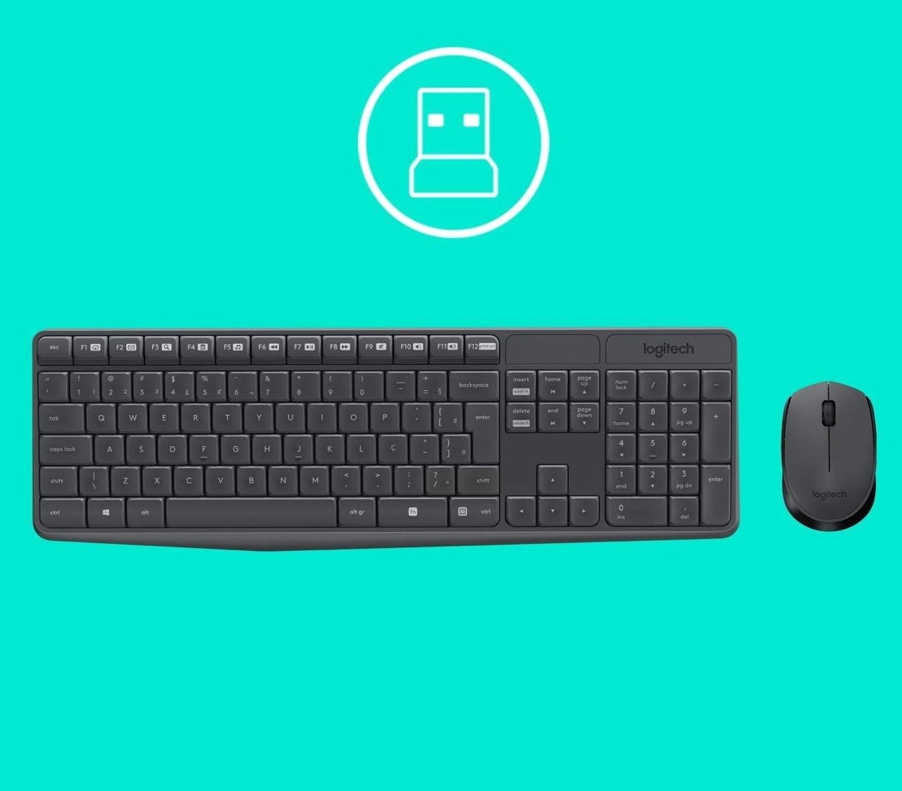 Combo Teclado e Mouse sem fio Logitech MK235 🛒