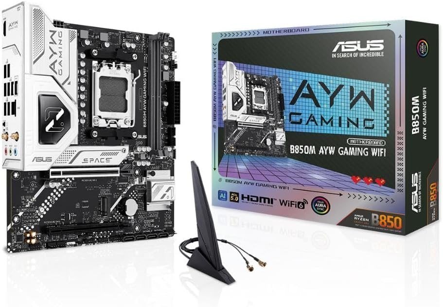 Placa Mãe AM5 ASUS B850M AYW Gaming WiFi DDR5 🛒