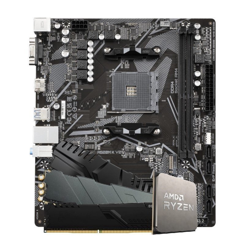 Kit Upgrade AMD Ryzen 5 5600GT + Placa Mãe A520 + 16GB DDR4 🛒
