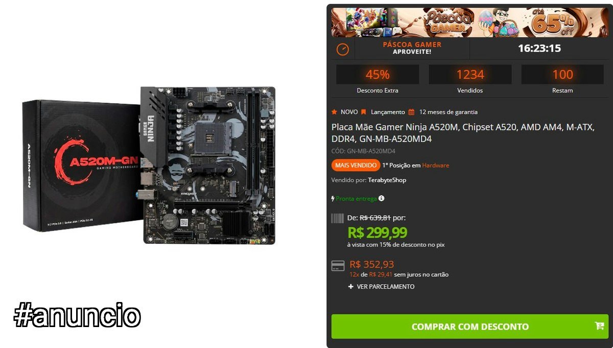 Placa Mãe Gamer Ninja A520M 🛒