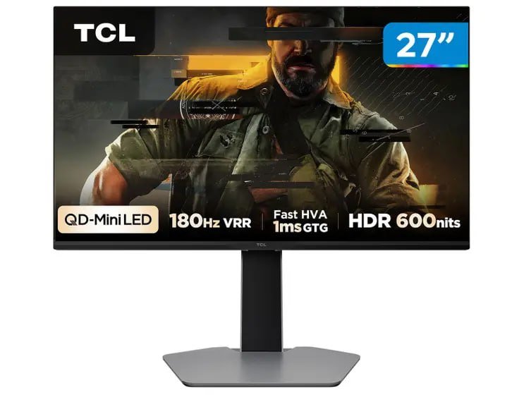 Monitor Gamer TCL 27" QHD MiniLED 180Hz 27G64 🛒