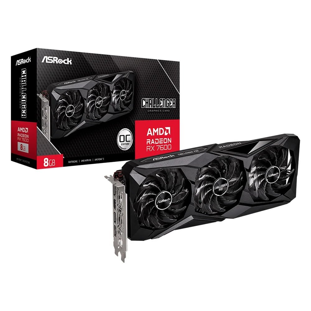 Placa de Vídeo ASRock RX 7600 Challenger PRO 🛒
