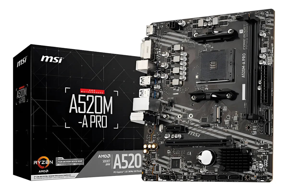 🔥 Placa-mãe Msi A520m-a Pro Am4 Matx Ddr4 Hdmi Dvi M.2