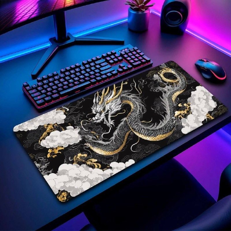 🔥 Mouse Pad Dragao Japones Gamer Antiderrapante Grande Diversas Estampas Personalizado 70x35