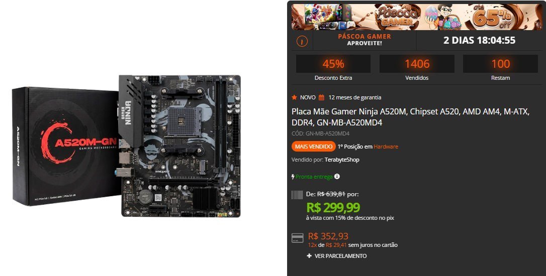 Placa Mãe Gamer Ninja A520M 🛒