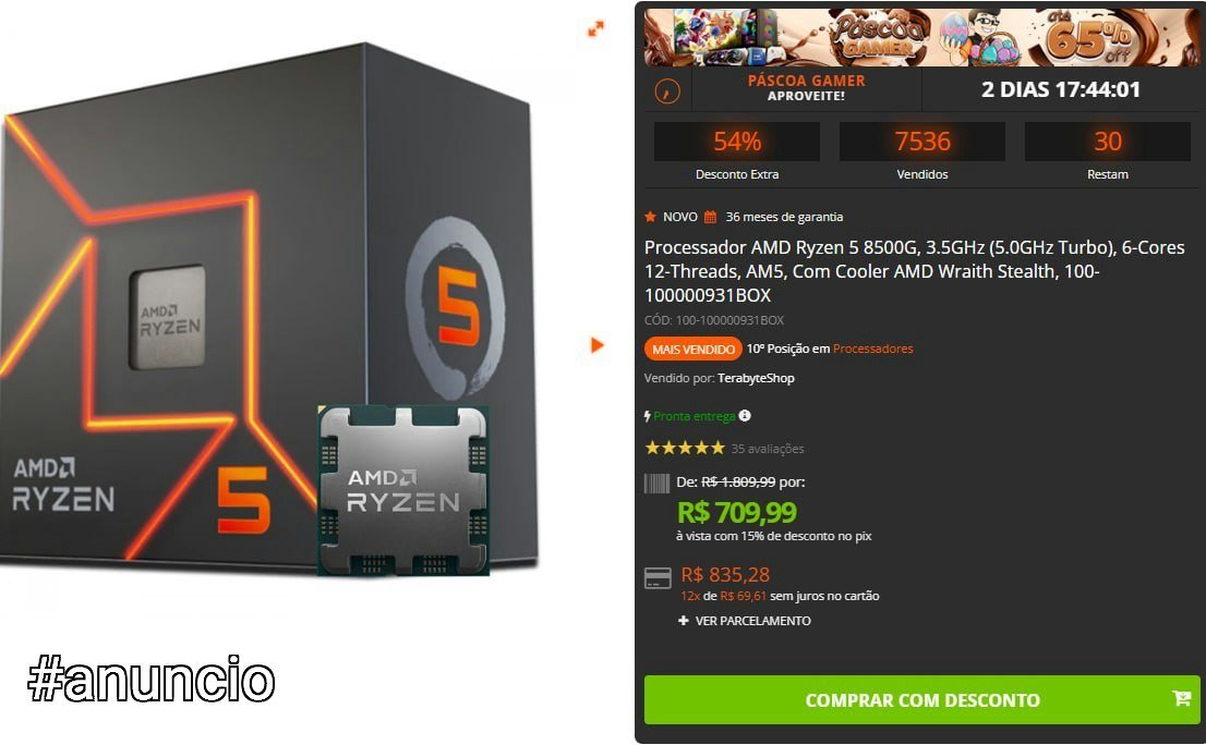 🔥 Processador AMD Ryzen 5 8500G