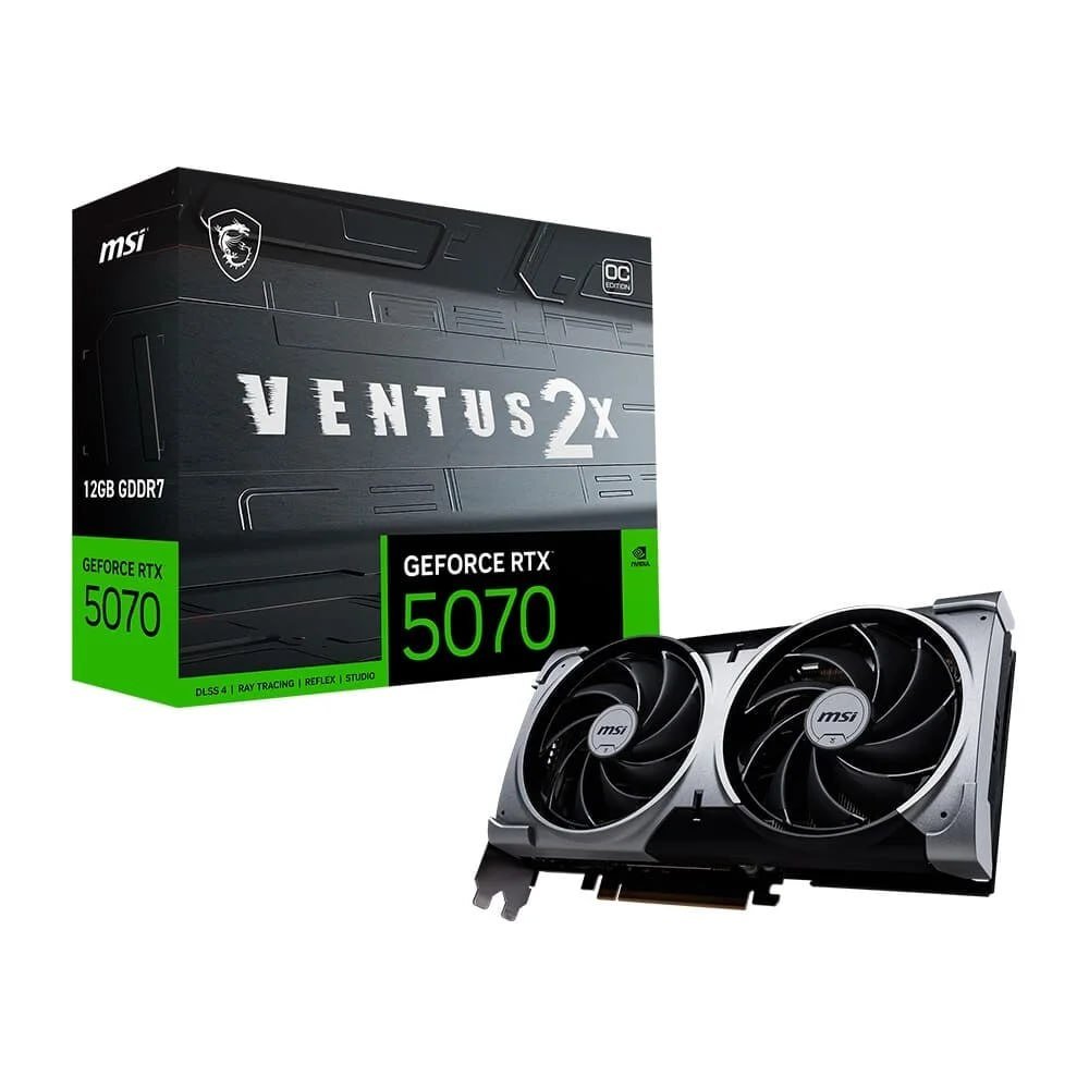 🔥 Placa de Vídeo MSI GeForce RTX 5070 12G VENTUS 2X OC, 12 GB