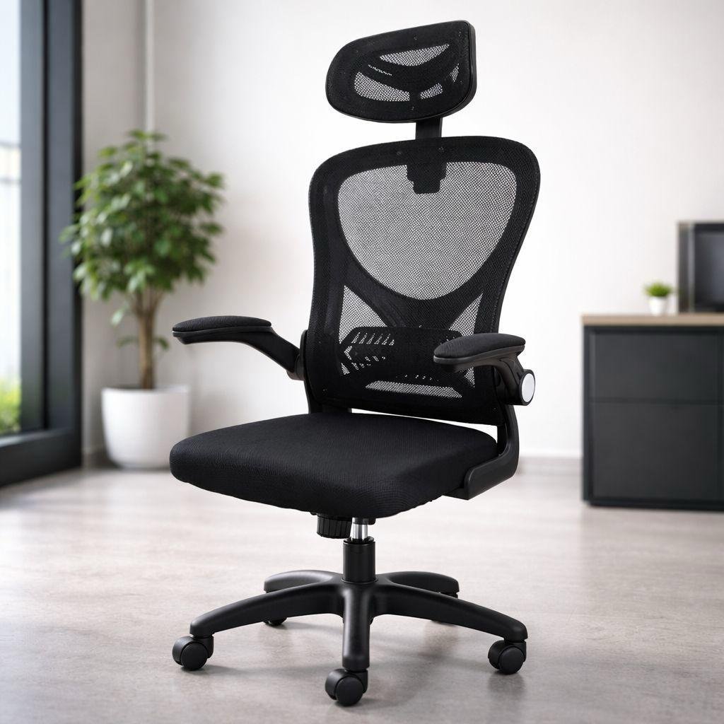Cadeira de Escritório Giratória HomeNow Columbus Presidente Preta com Tela Mesh 🛒