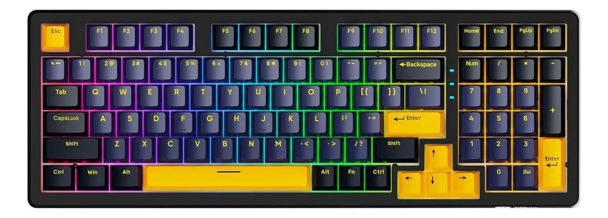 🔥 Teclado Mecânico Gamer Sem Fio Bluetooth Tri Mode Fire Phoenix Bk-f99