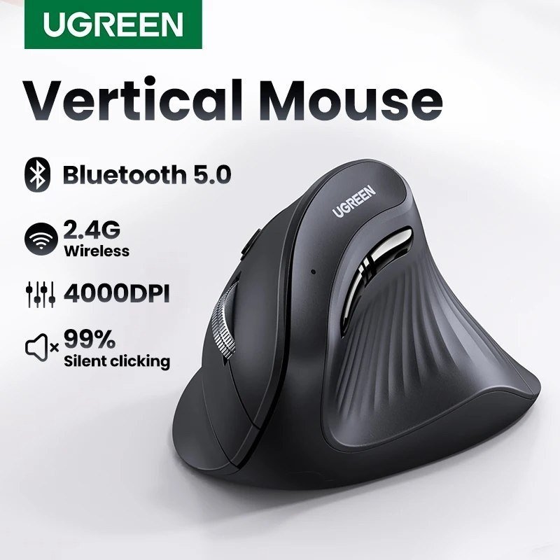 🔥 Mouse Ergonômico Ugreen Bluetooth 5.0 Wireless 2.4g