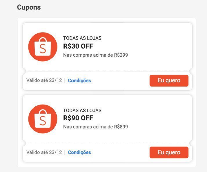 🔥 CUPONS DE DESCONTO SHOPEE
