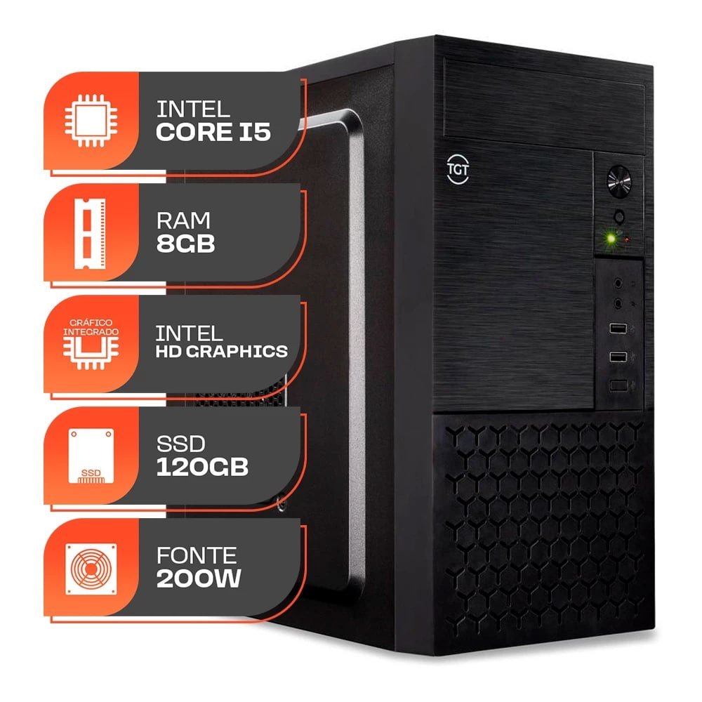 🔥 Computador Home Essential S, Intel Core I5, 8GB DE RAM, SSD 120GB