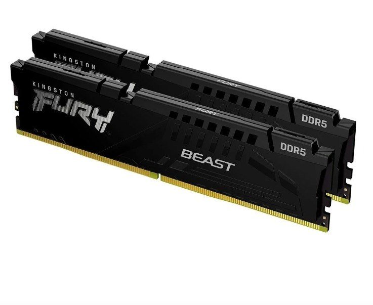 🔥 MEMÓRIA RAM KINGSTON FURY BEAST, 32GB (2X16GB), 5200MHZ, DDR5, CL40, PARA INTEL XMP, PRETO - KF552C40BBK2-32
