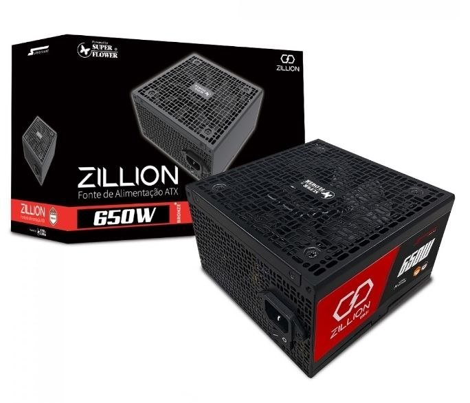 🔥 Fonte SuperFrame Zillion DB Powered By Super Flower 650W, 80 Plus Bronze, ATX 3.1, Cybenetics Bronze, PFC Ativo, SF-650Z12DB(D)