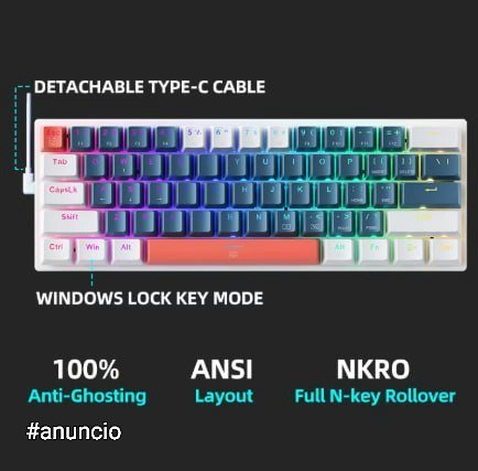 🔥 Machenike K500 B61 MINI Teclado mecânico RGB 60%