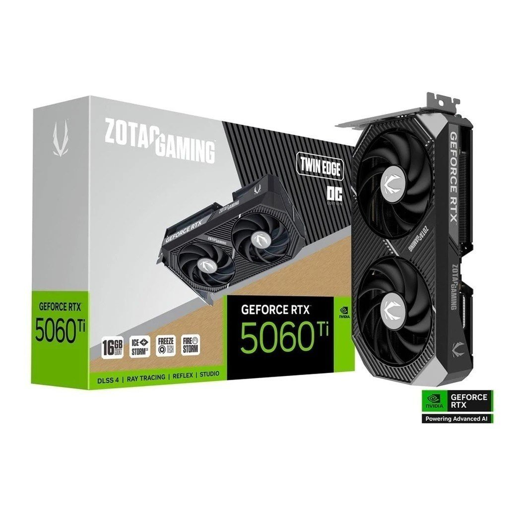 Placa de Vídeo Zotac Gaming Geforce RTX 5060 Ti 16GB Twin Edge OC ZT-B50620H-10M 🛒