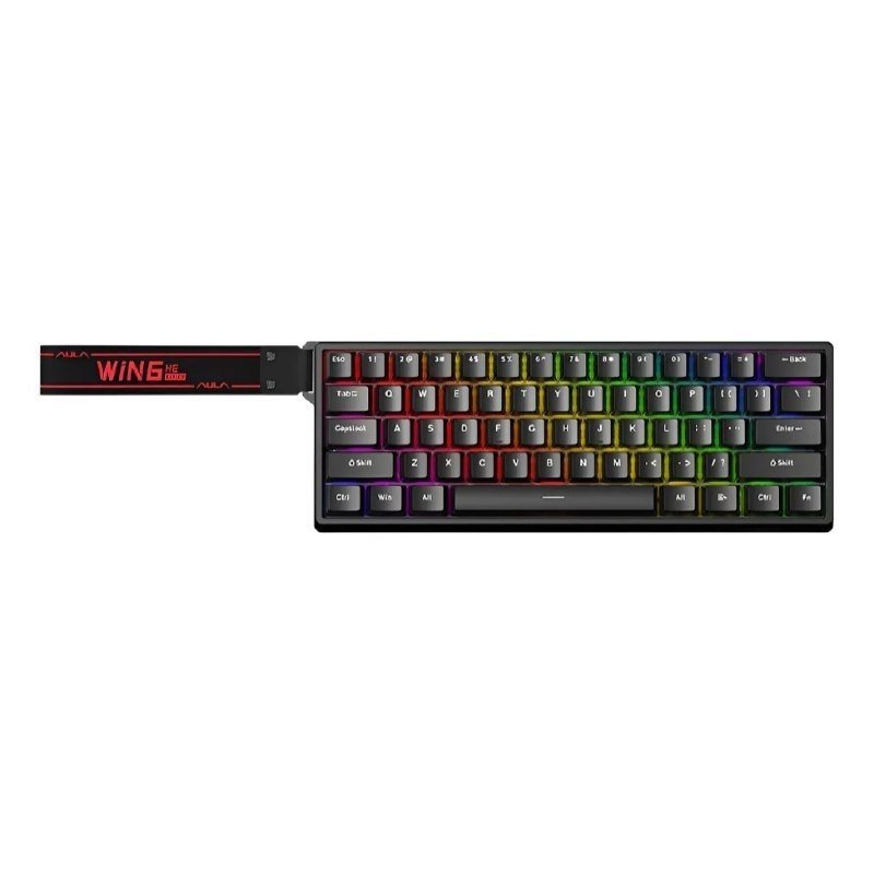 🔥 Teclado Magnético Aula Win60he Idioma Inglês US switch gray wood magnetic