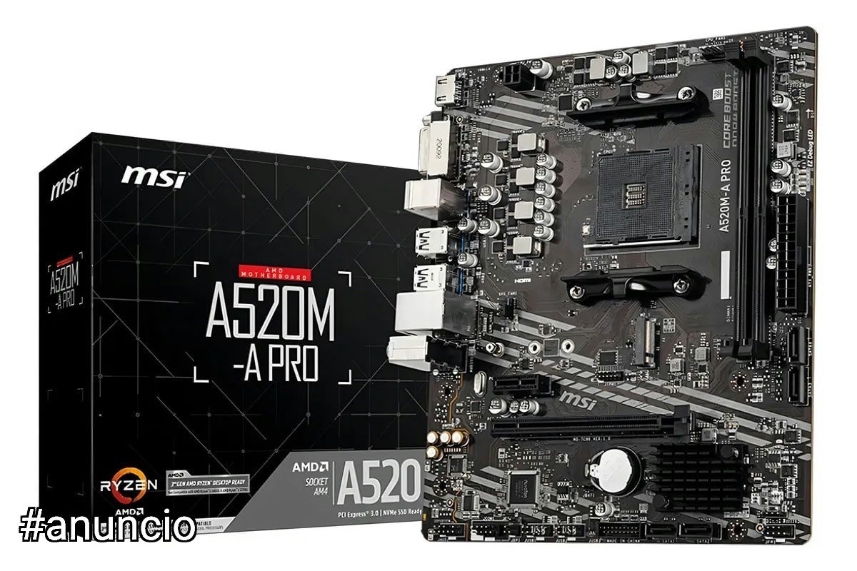 🔥 Placa-mãe Msi A520m-a Pro Am4 Matx Ddr4 Hdmi Dvi M.2
