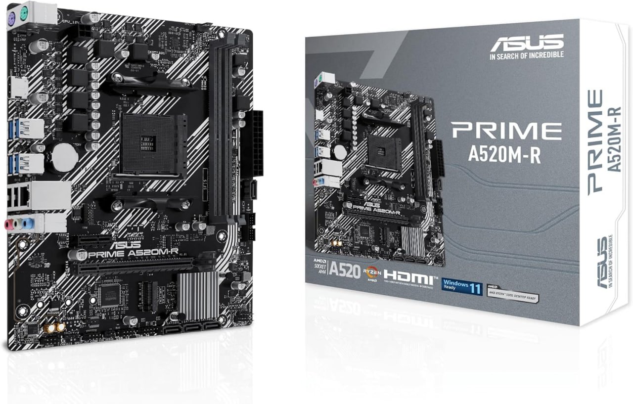 ASUS Placa-mãe Prime A520M-R AMD Ryzen AM4 🛒
