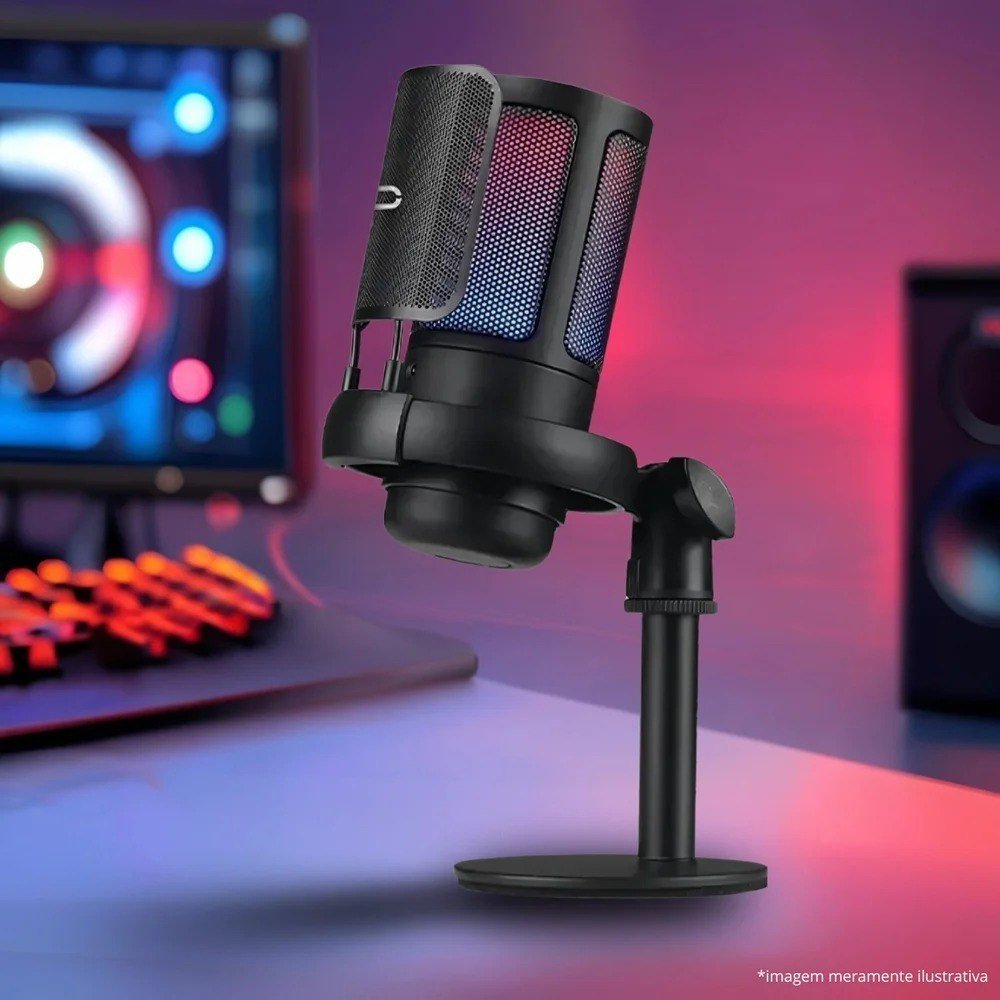 Microfone Gamer Condensador Profissional RGB 🛒