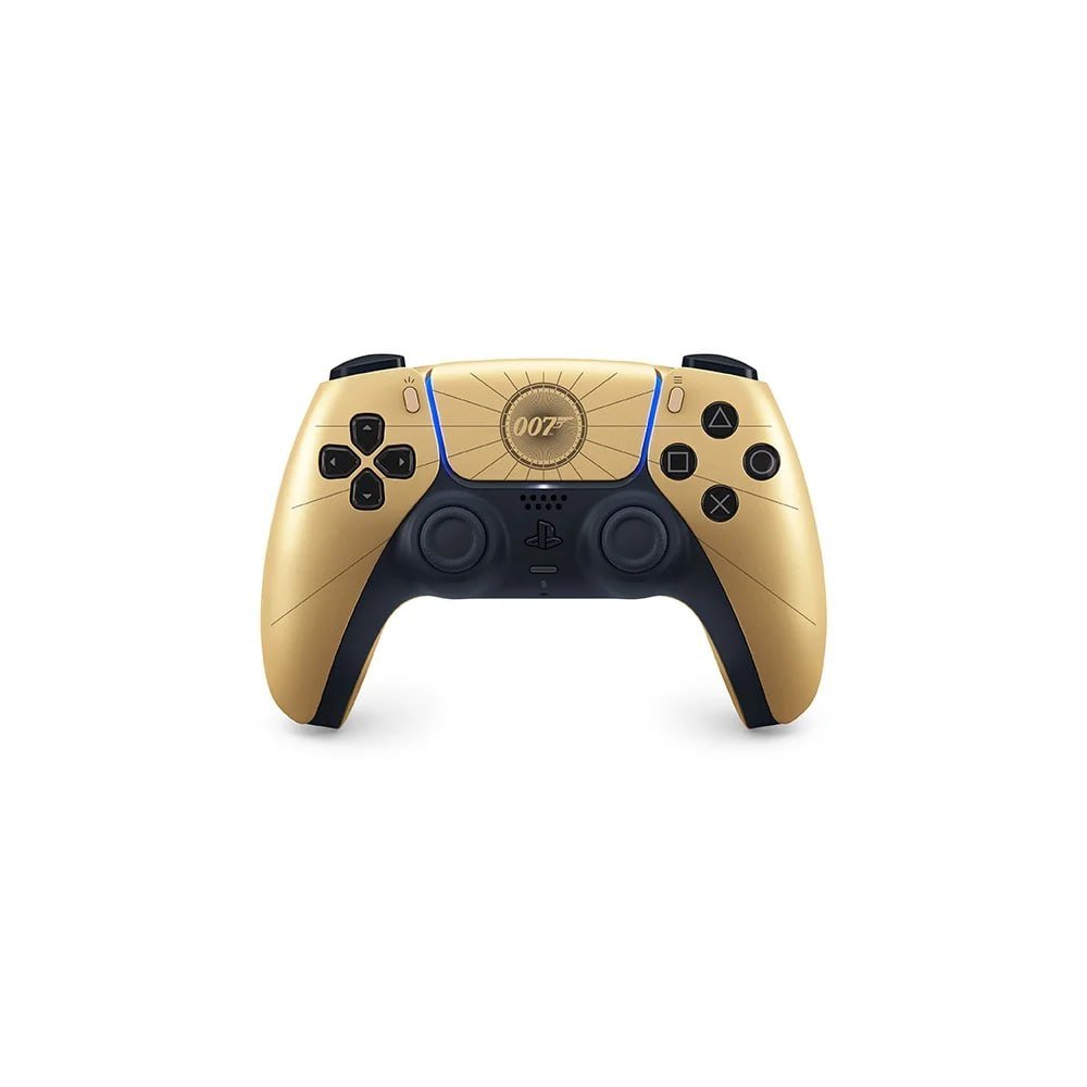🔥 CONTROLE SEM FIO SONY DUALSENSE, EDIÇÃO LIMITADA 007 FIRST LIGHT, PLAYSTATION 5, BLUETOOTH, COM FEEDBACK HÁPTICO, BRANCO E DOURADO