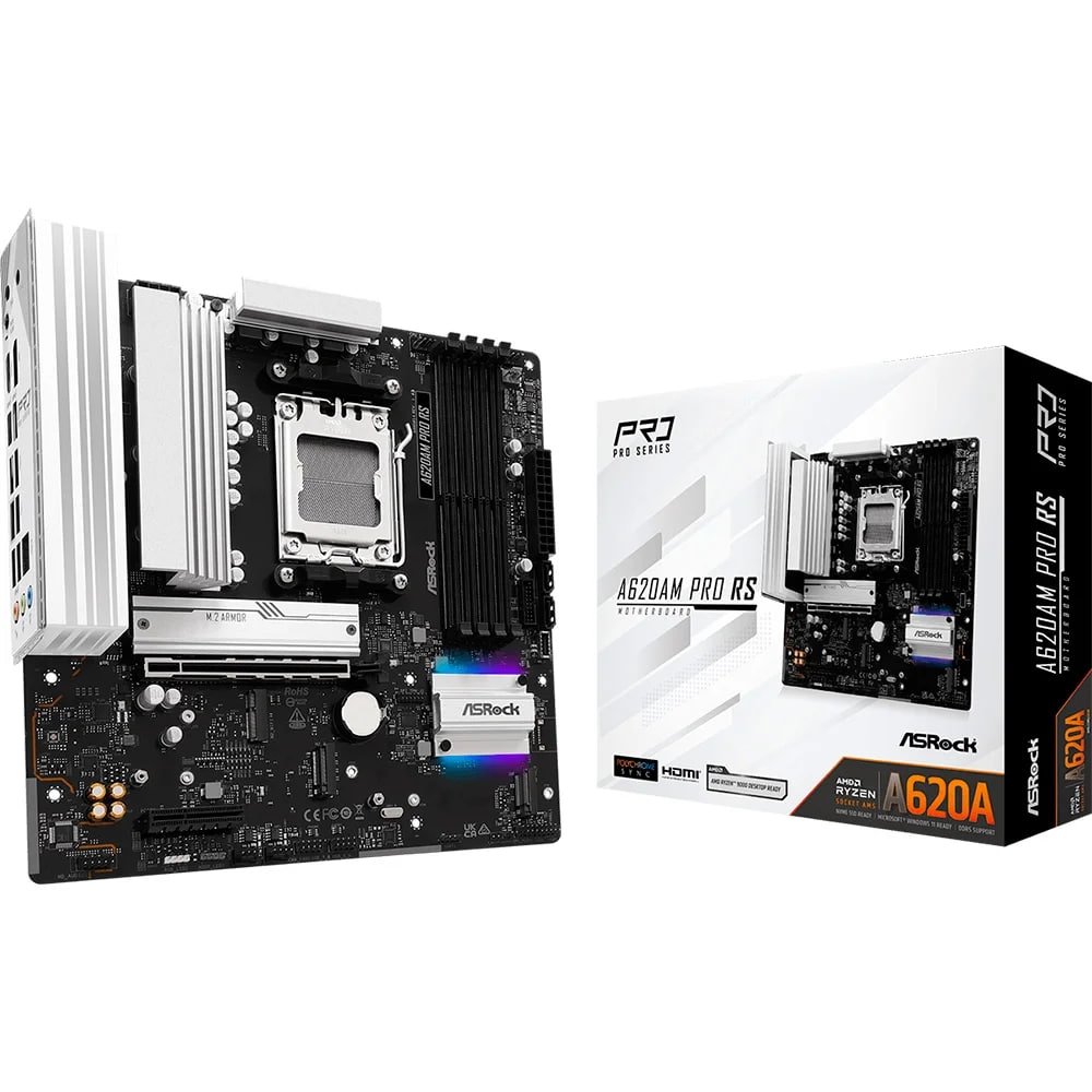🔥 Placa-Mãe ASRock A620AM Pro RS, Ryzen AM5 A620A, Micro ATX , DDR5