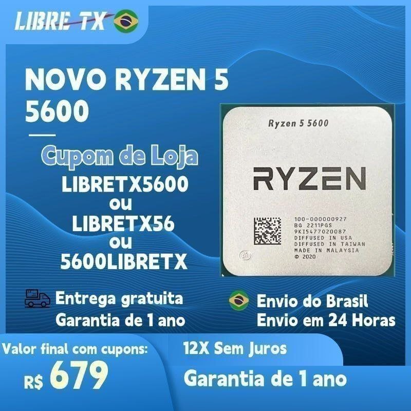 Processador AMD Ryzen 5 5600 Novo 🛒