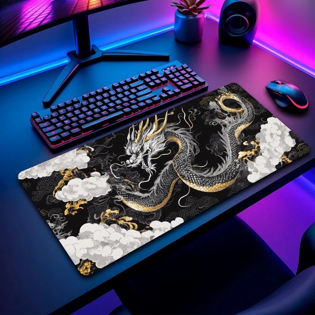 Mouse Pad Dragão Japonês Gamer Antiderrapante Grande 🛒