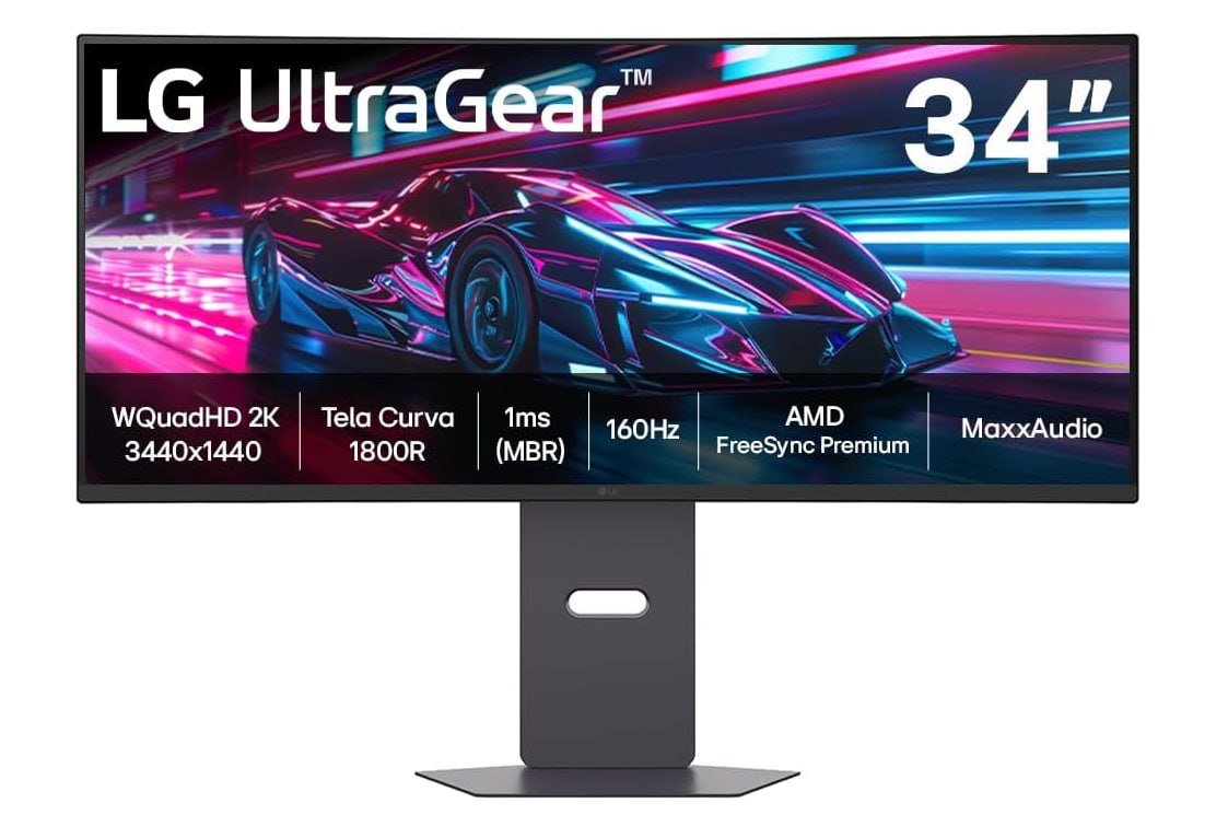 Monitor Gamer LG UltraGear™ Curvo 34G600A-B 34" QuadHD 2K, UltraWide 1800R, 160Hz 🛒
