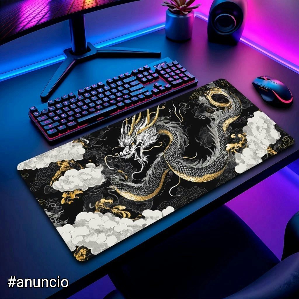 Mouse Pad Dragão Japonês Gamer Antiderrapante Grande 🛒