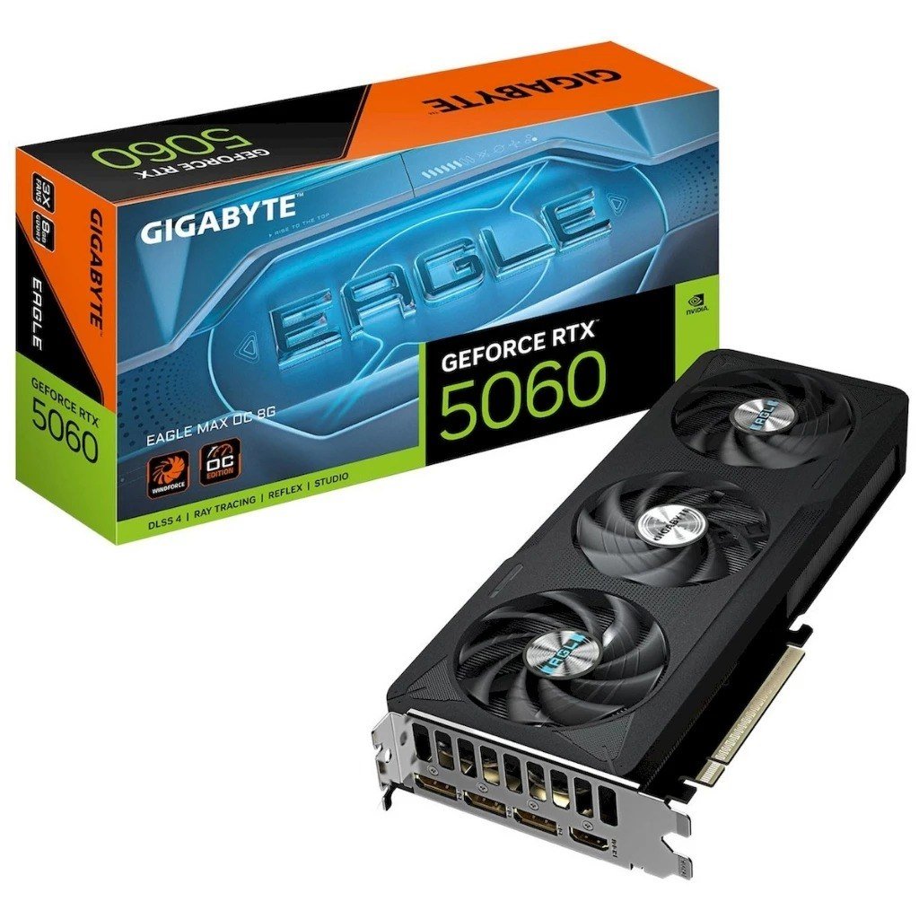 Placa de Vídeo Gigabyte GeForce RTX 5060 EAGLE MAX OC 8GB GDDR7 128-bit 🛒