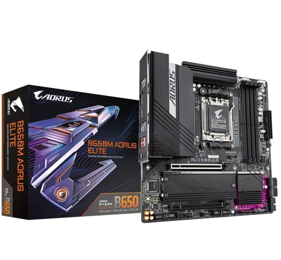 Placa Mãe Gigabyte B650M Aorus Elite, AMD AM5, mATX, DDR5 🛒