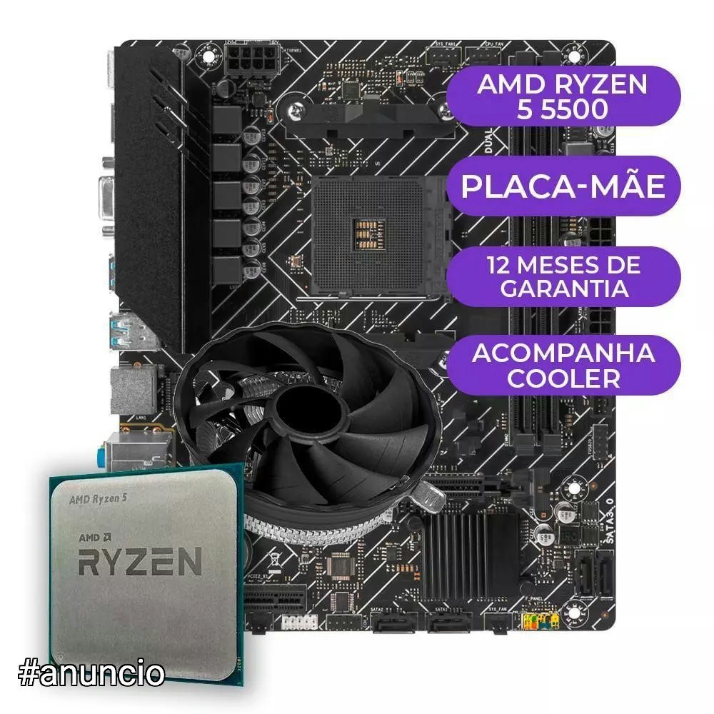 Kit Upgrade Gamer AMD Ryzen 5 5500, A520M 🛒