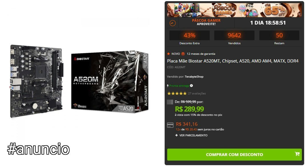 Placa Mãe Biostar A520MT 🛒