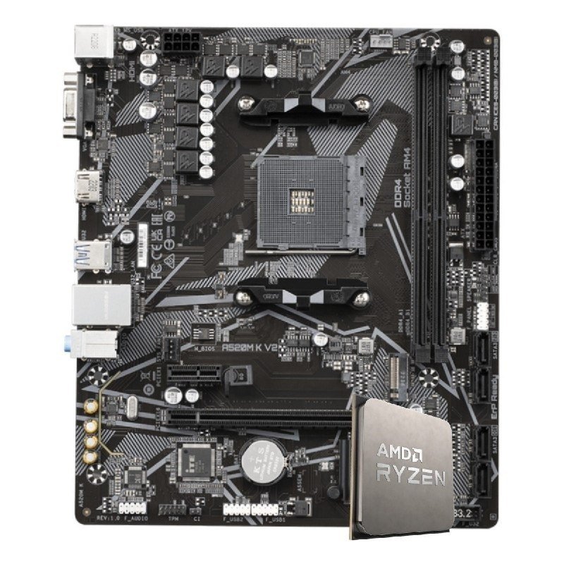 Kit Upgrade AMD Ryzen 5 5500 + Placa Mãe A520M 🛒