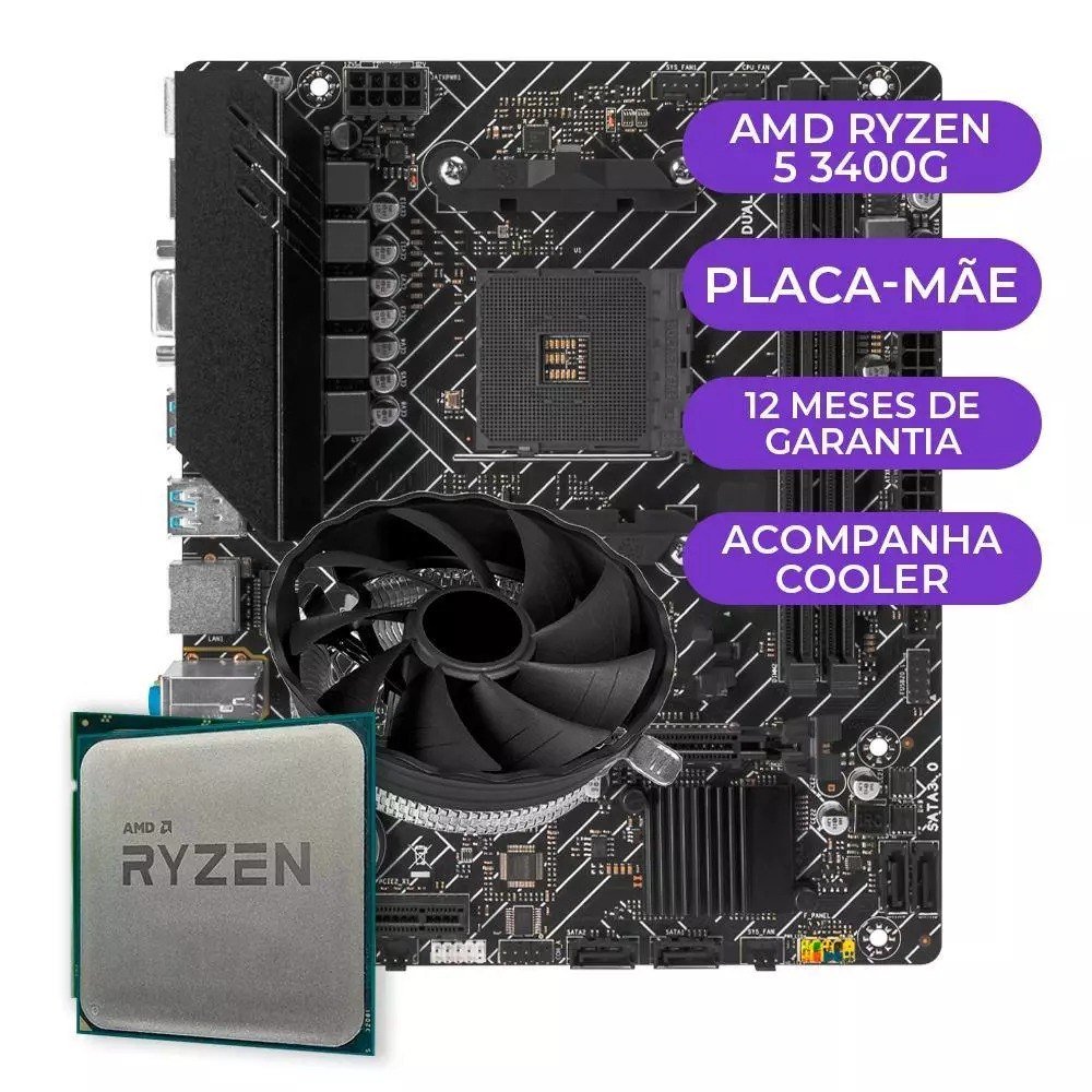 Kit Upgrade Gamer AMD Ryzen 5 3400G + B450M 🛒