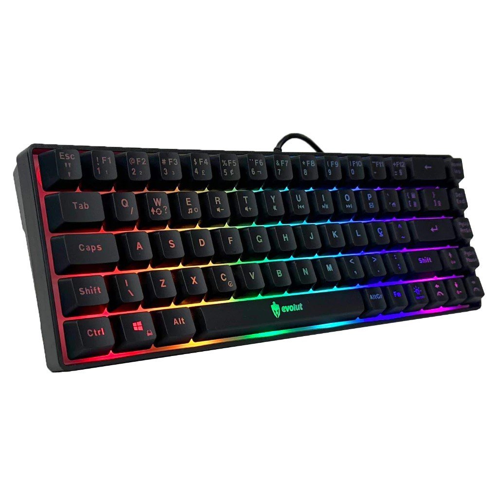 Teclado Gamer Semi Mecânico 60% com Fio Preto Led Rgb Abnt2 Usb Pc Computador Videogame Pequeno 🛒