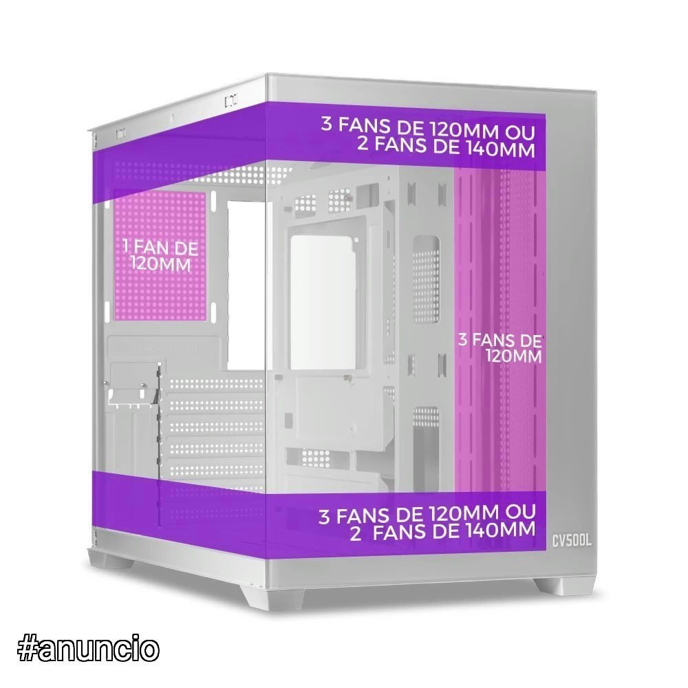 Gabinete Gamer Aquário Mancer CV500L 🛒