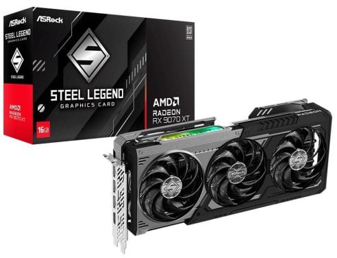 Placa de Vídeo ASRock RX 9070 XT SLD 16G AMD Radeon, ARGB, 16GB, GDDR6, FidelityFX, RDNA 4 🛒