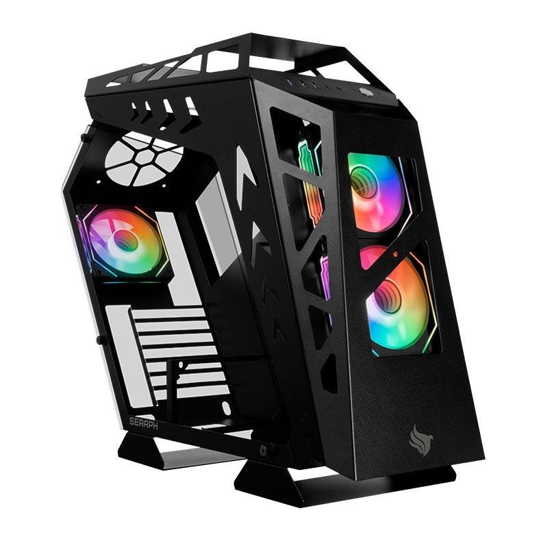 Gabinete Gamer Pichau Seraph, RGB, Mid-Tower, Lateral de Vidro, Com 3 Fans, Preto, PG-SER-BK3F 🛒
