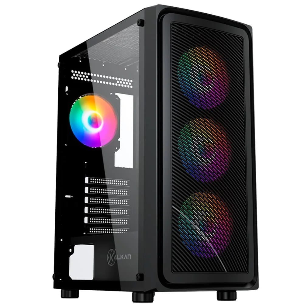 Gabinete Kalkan Joturn, RGB, Mid Tower, 4X Fans 🛒