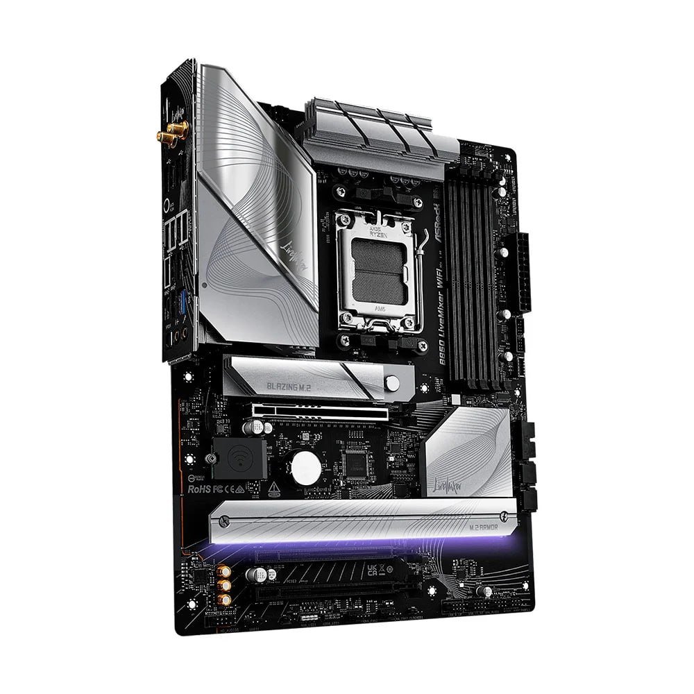 Placa-Mãe ASRock B850 LiveMixer WiFi AMD, Ryzen B850, ATX, DDR5 🛒