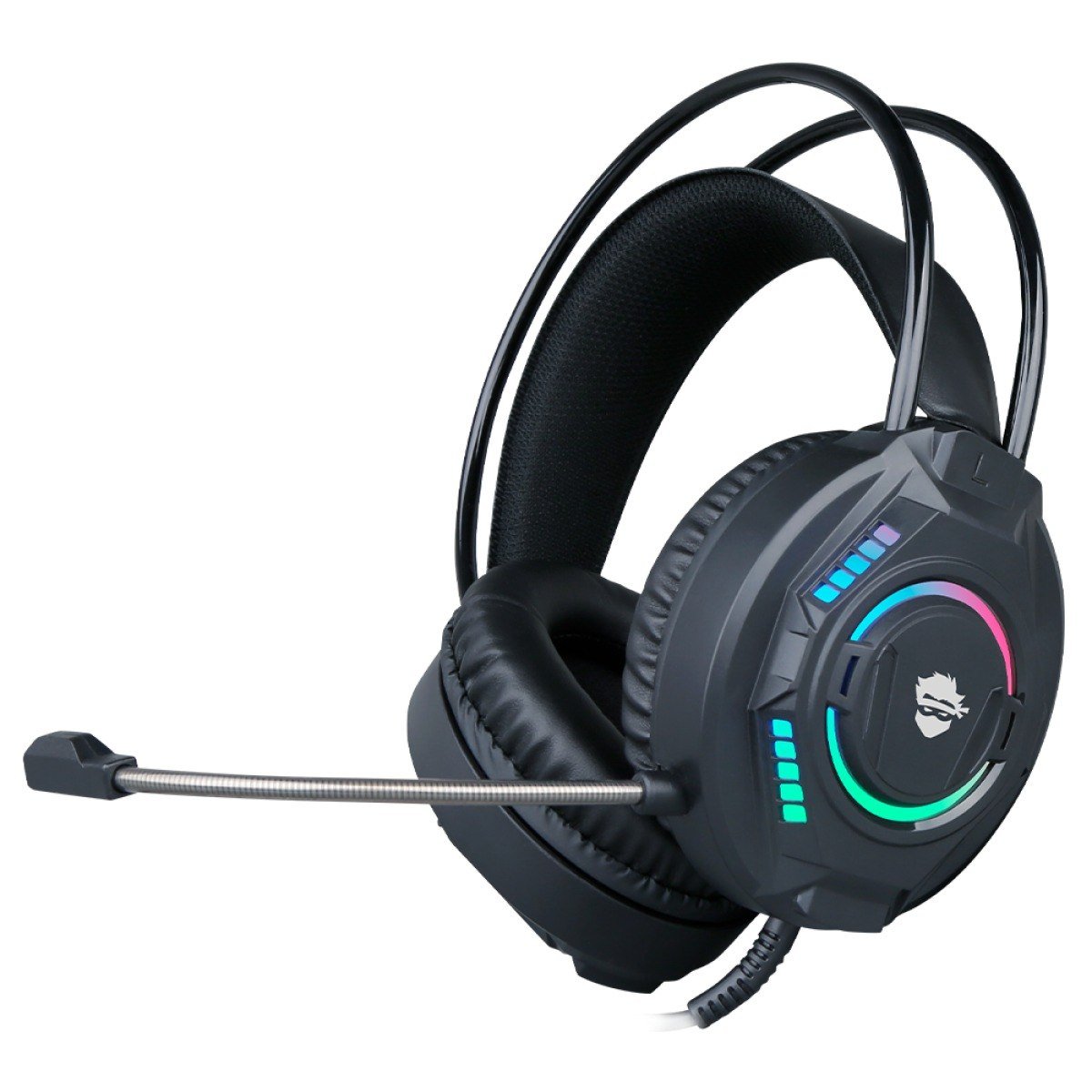 Headset Gamer Ninja Rainbow 35Mm Usb Pc Rgb Drivers 50Mm Black 🎧