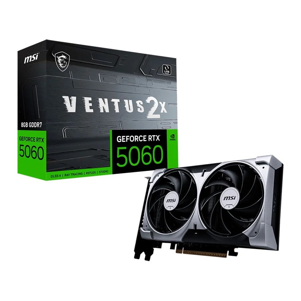 Placa De Vídeo MSI Geforce RTX 5060 8GB GDDR7 Ventus OC Edition 2X 🛒