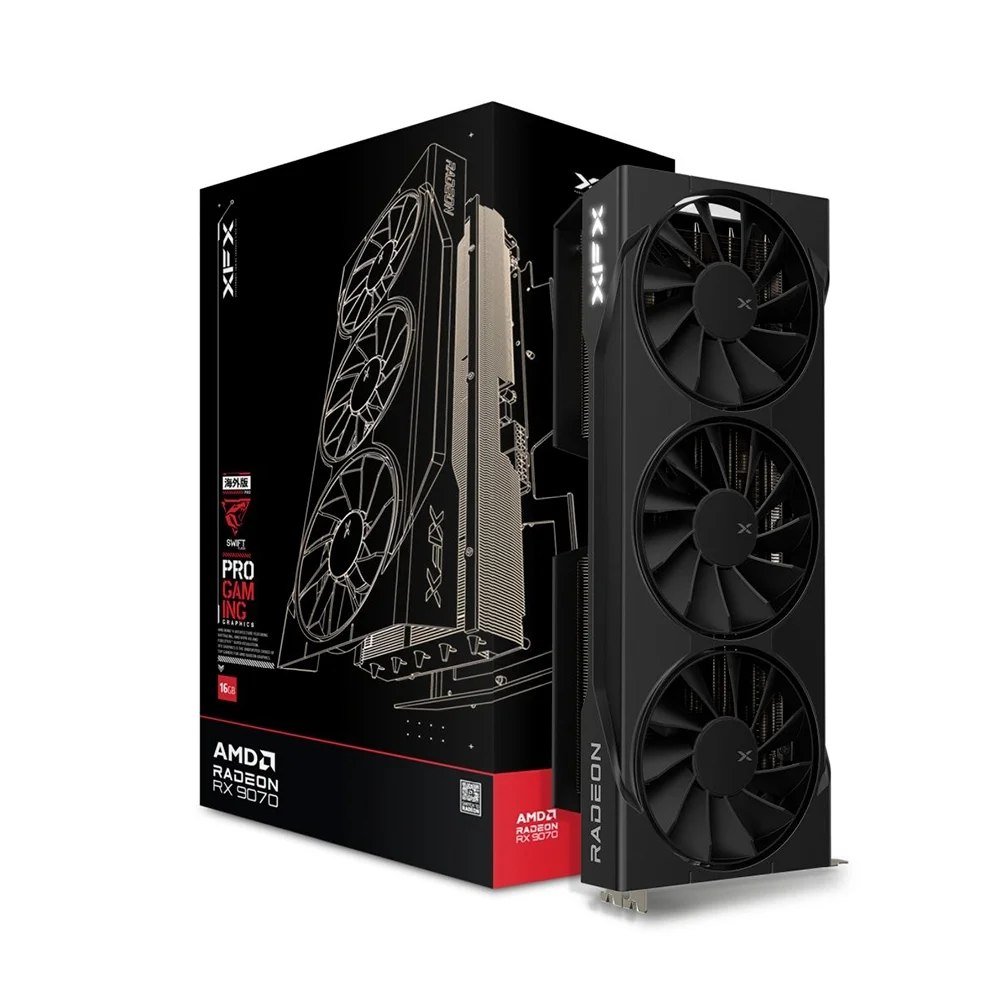 Placa de Vídeo XFX Swift RX 9070 OC TRIPLE FAN GAMING EDITION WITH AMD Radeon, 16GB, GDDR6 🛒