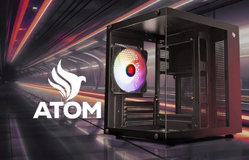 Gabinete Gamer Aquário Pichau Atom, Mini-Tower, Lateral de Vidro, Com 1 Fan 🛒