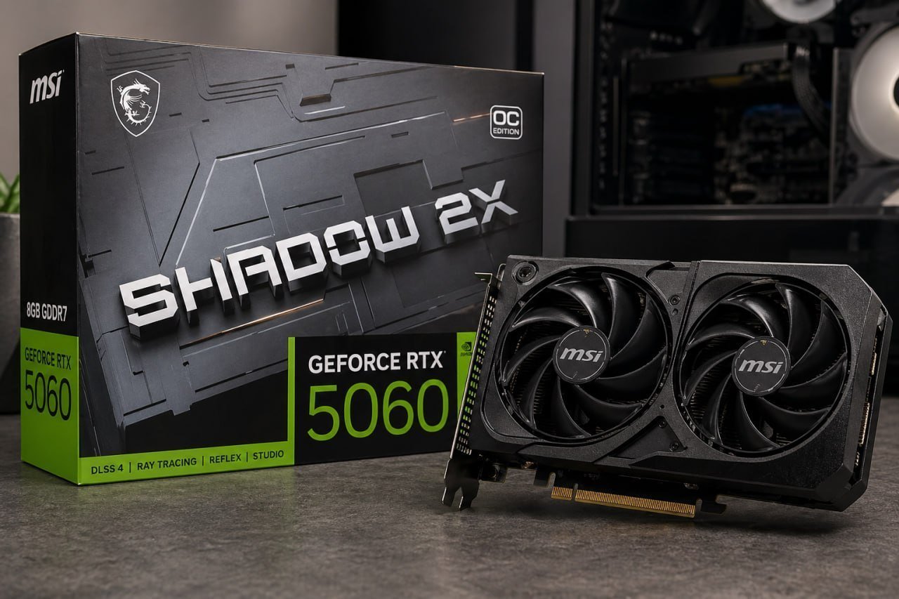 Placa de Vídeo Nvidia Geforce MSI RTX5060 8GB GDDR7 Shadow 2X OC 🛒
