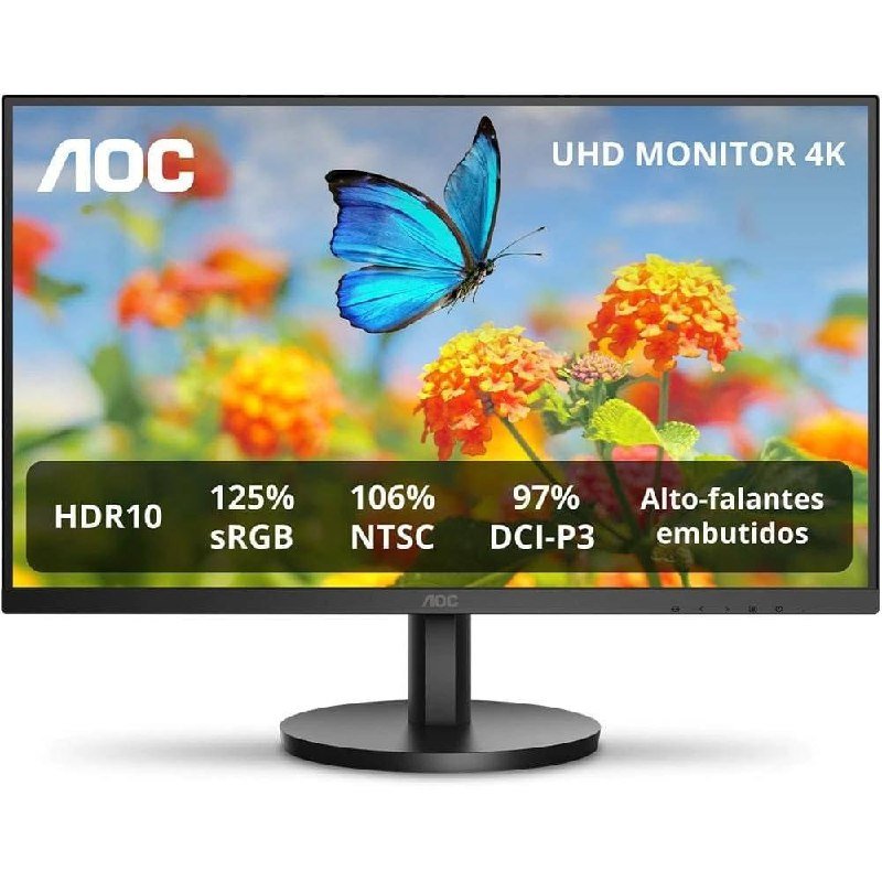 Monitor AOC 27" IPS 4K HDR10 Alto falantes Integrados 🛒